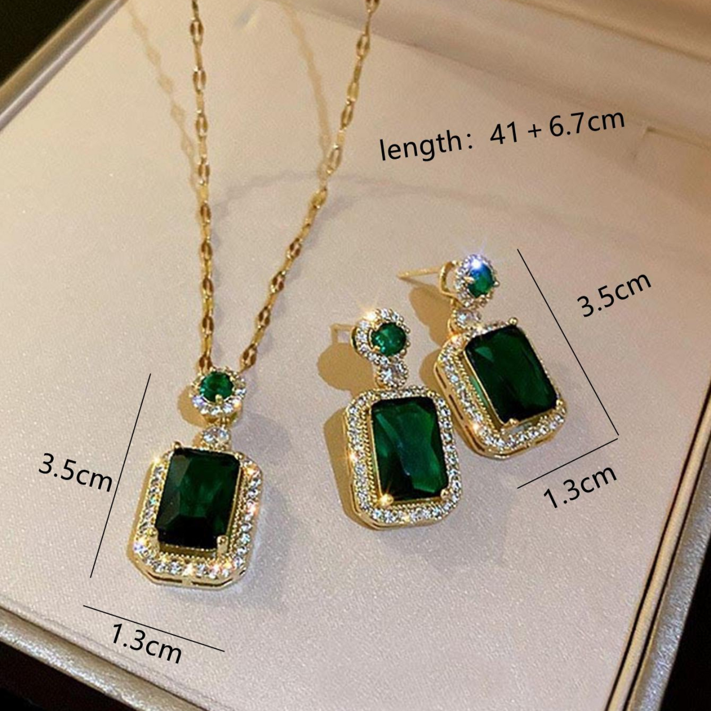 Conjunto de Joyería Esmeralda | Oro