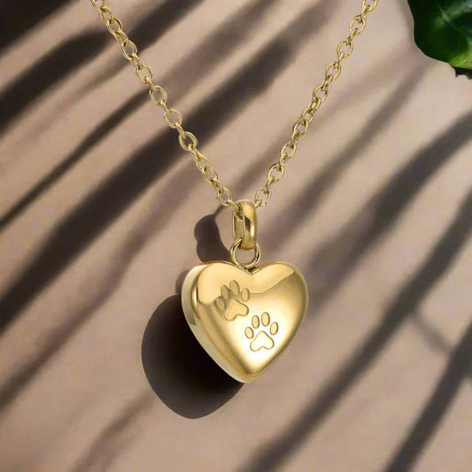 Collar conmemorativo para mascotas – Colgante en forma de corazón con huella