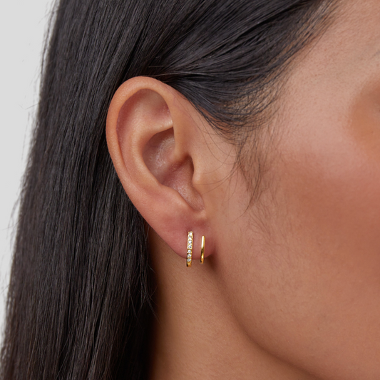 Aros Garra de Oro 18K y Cristal