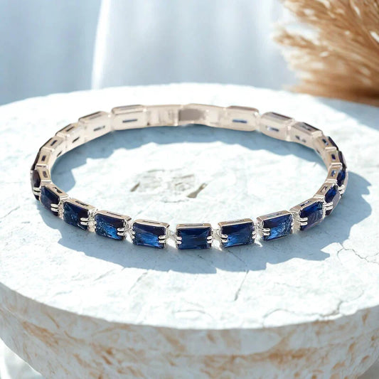 Pulsera de Zafiro Mireya | Oro Blanco