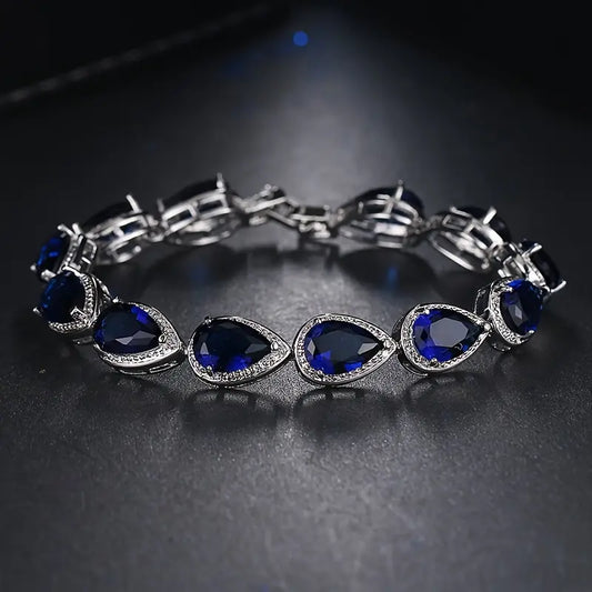 Pulsera de Zafiro Serena | Oro Blanco