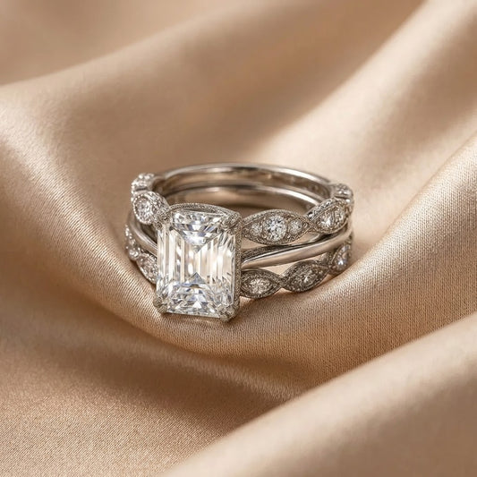 Anillo Vintage de Plata con Capas Brillantes