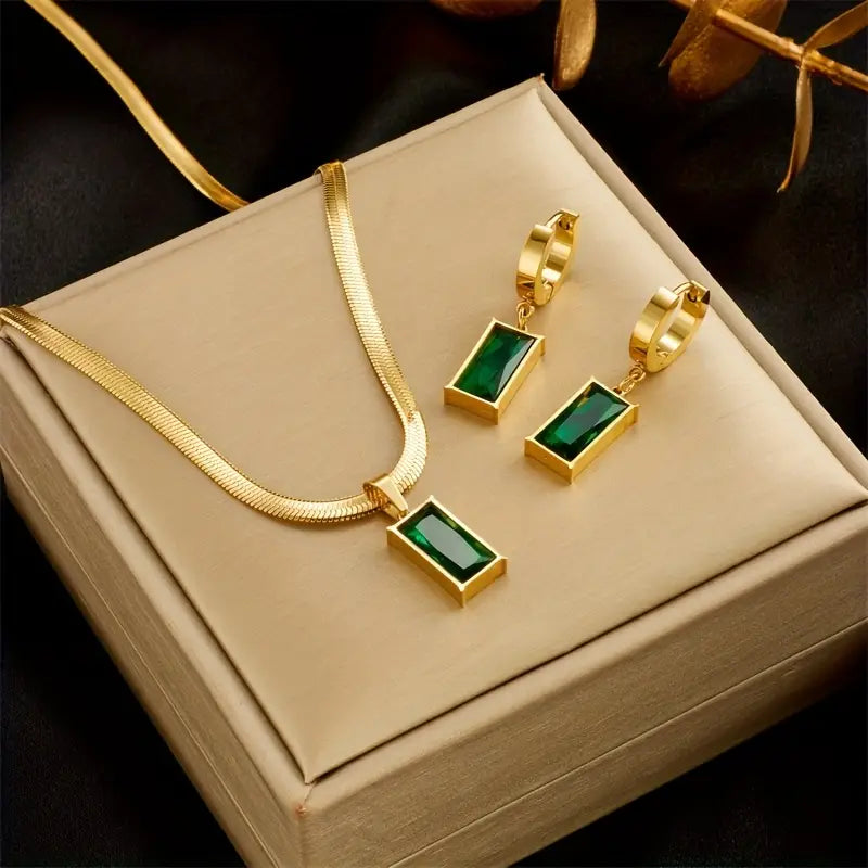 Iselotte – SET collar + aretes minimalistas | ORO