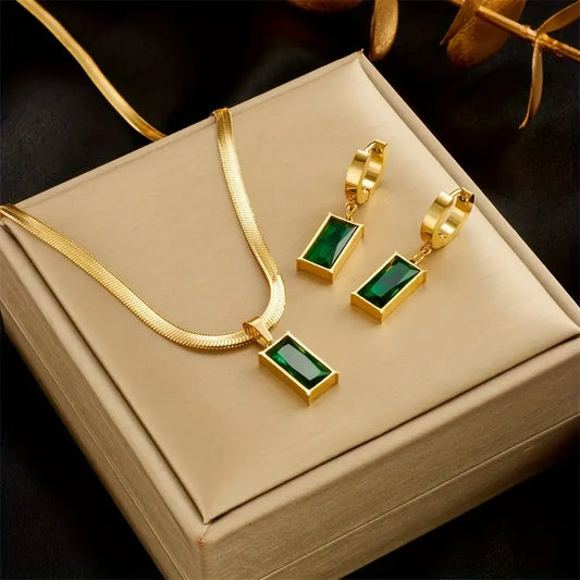 Iselotte – SET collar + aretes minimalistas | ORO