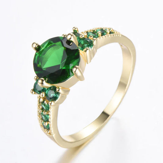 Anillo Dorado Esmeralda