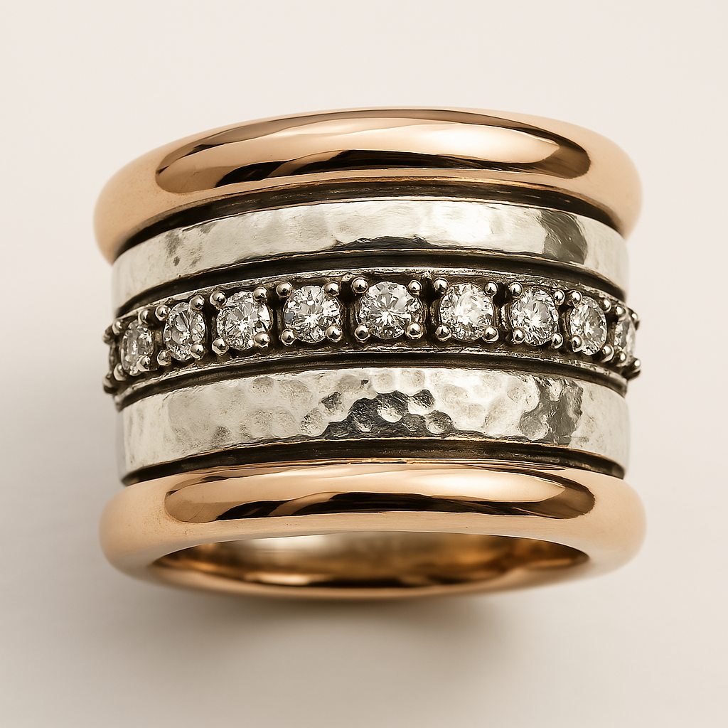 Anillo Vintage de Oro Grueso con Capas