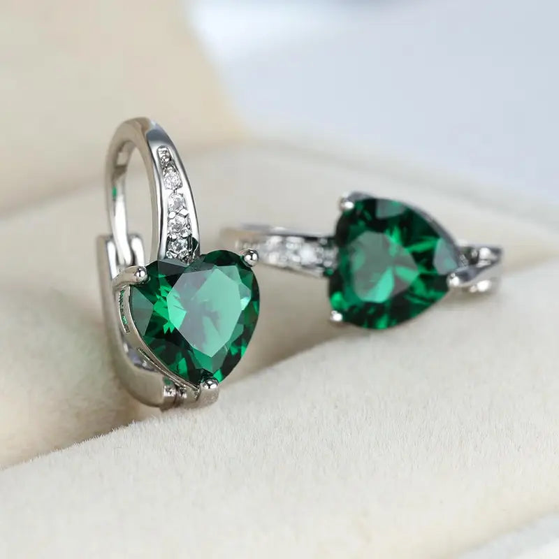 Pendientes Esmeralda | Plata
