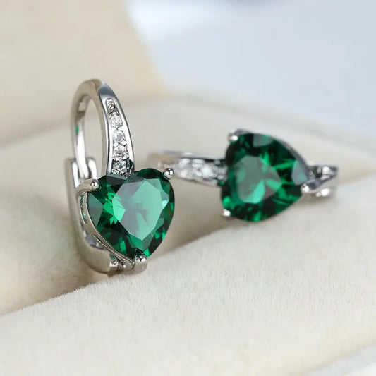 Pendientes Esmeralda | Plata