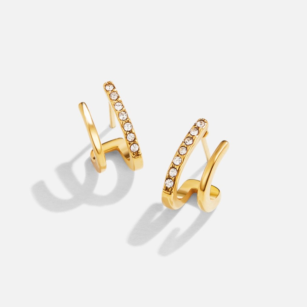 Aros Garra de Oro 18K y Cristal