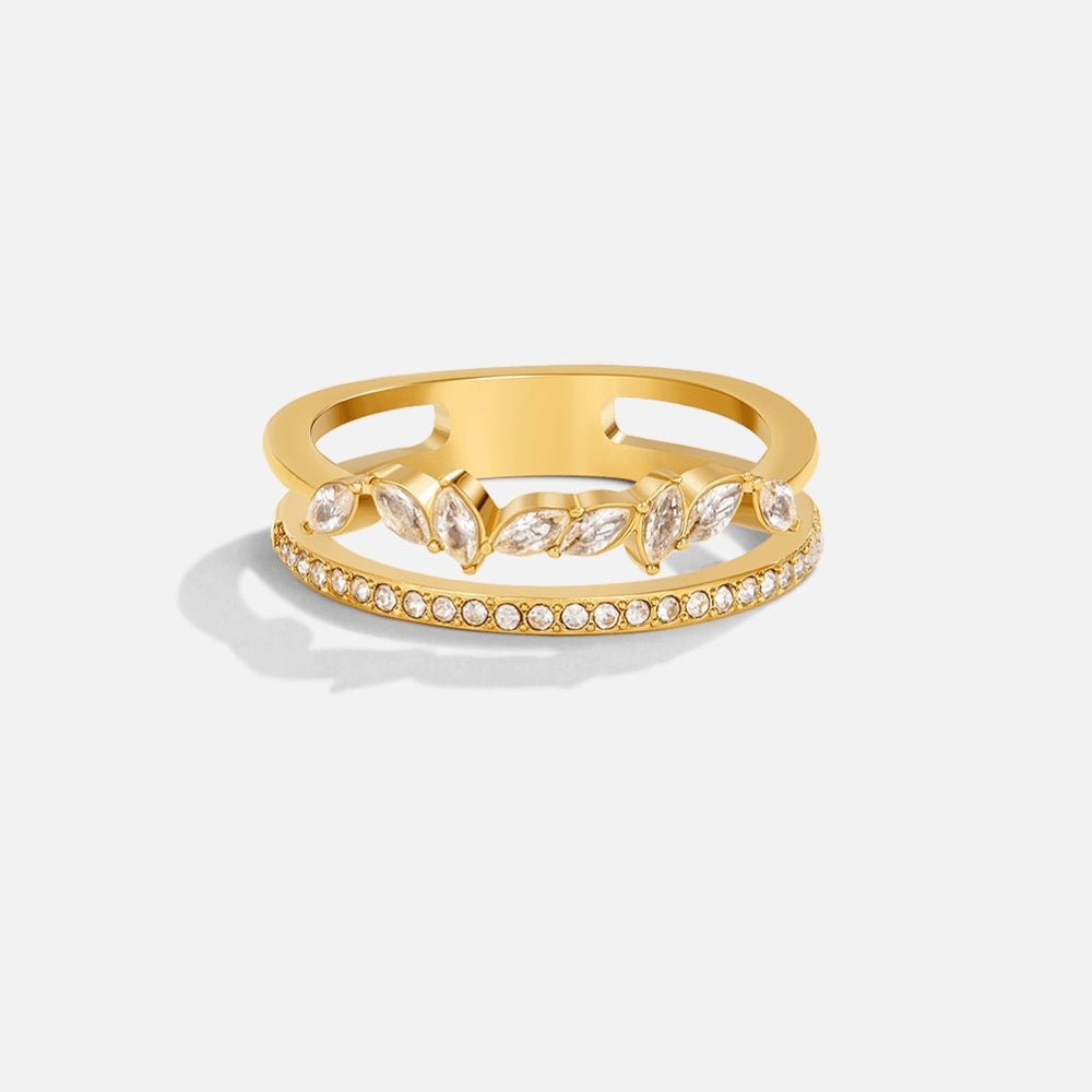 Anillo Mia de Oro 18K con Cristal