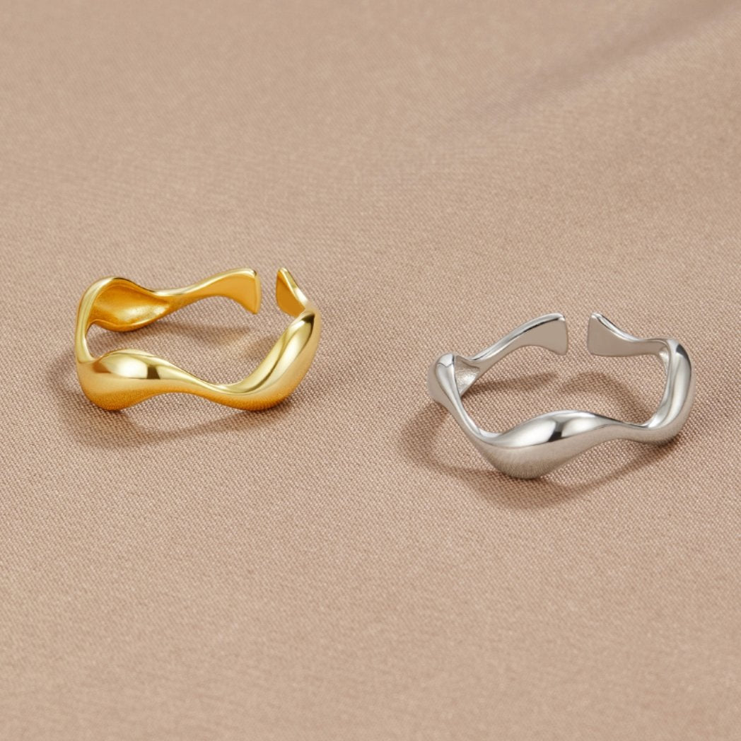 Anillo Ola de Oro 18K