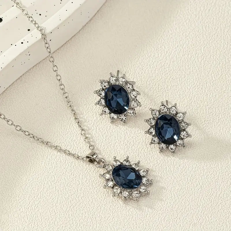 Set de Joyería de Zafiro Karina | Oro Blanco