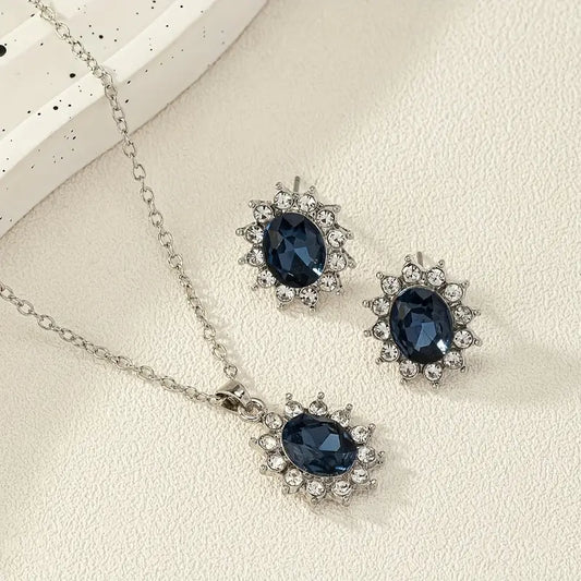 Set de Joyería de Zafiro Karina | Oro Blanco