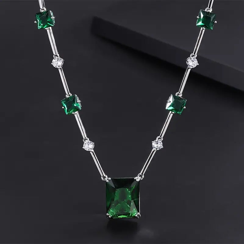 Conjunto de Joyería Esmeralda | Plata