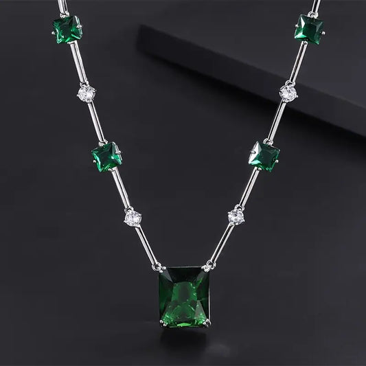 Conjunto de Joyería Esmeralda | Plata