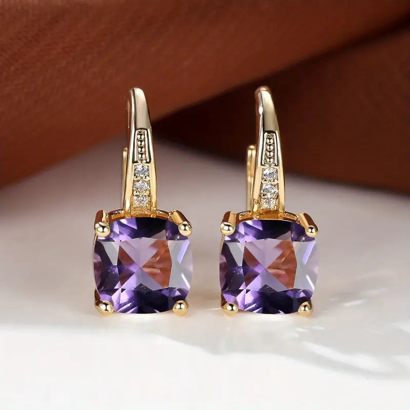 Pendientes Aro con Piedra de Zafiro Mística | Oro