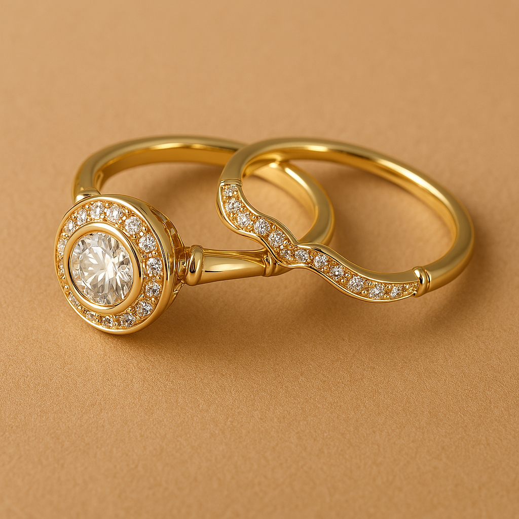 Paquete de Anillos Vintage de Oro con Circonia