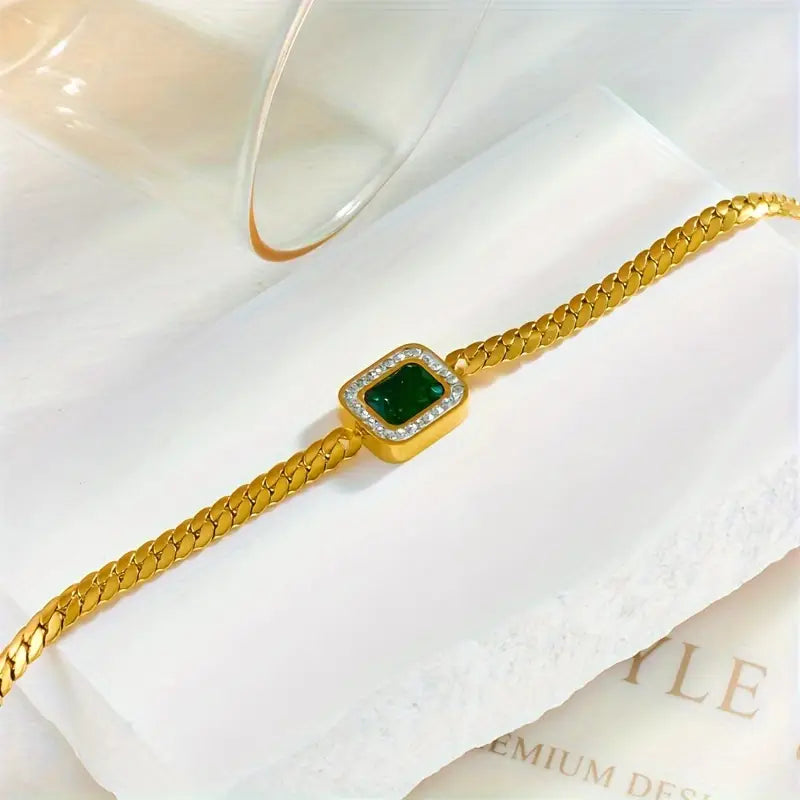 Pulsera Esmeralda | Oro