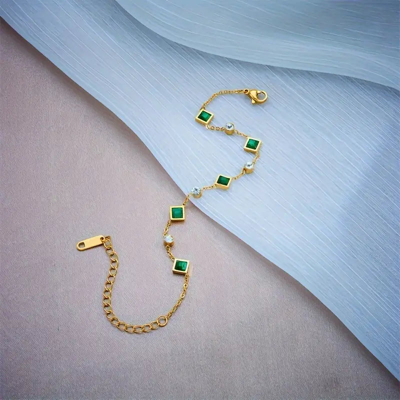 Pulsera Esmeralda | Oro
