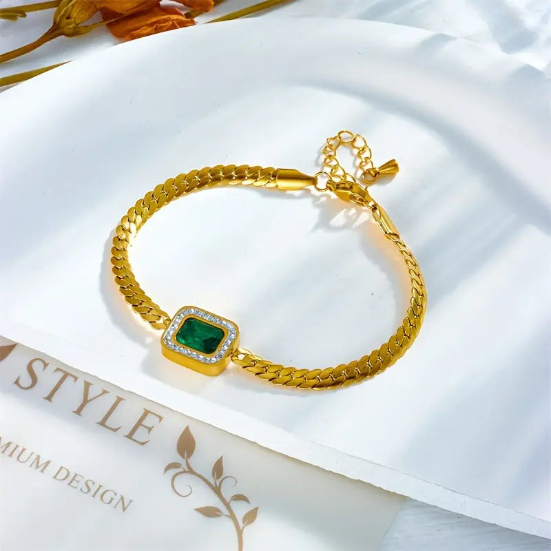 Pulsera Esmeralda | Oro