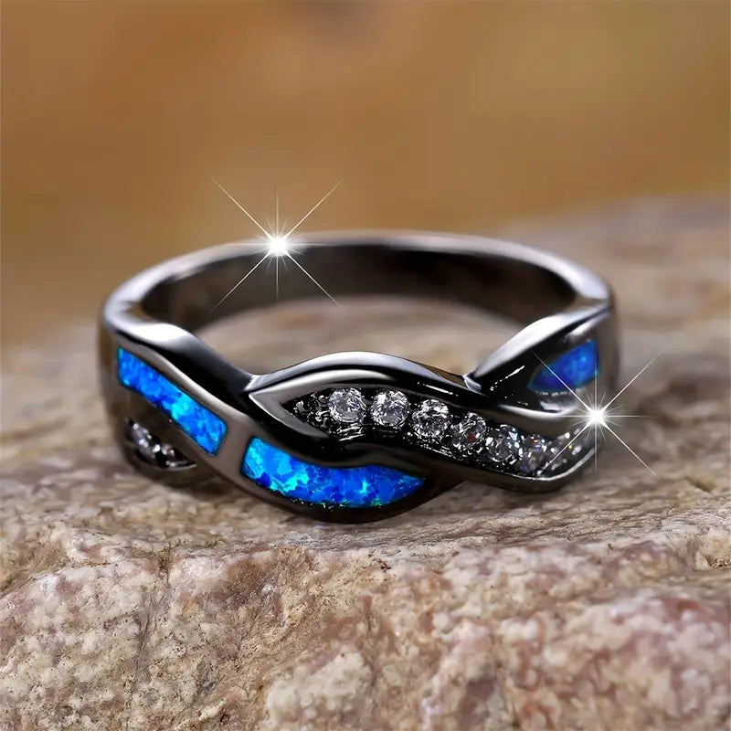 Anillo de Zafiro Thessia | Oro Blanco