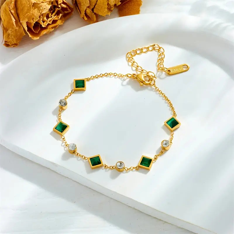 Pulsera Esmeralda | Oro