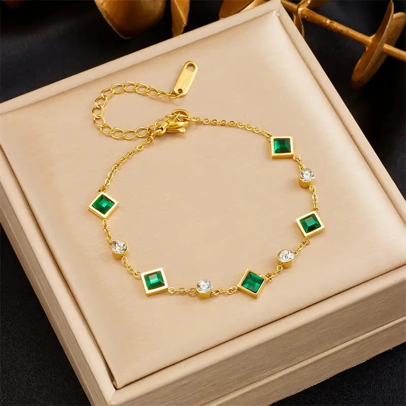 Pulsera Esmeralda | Oro