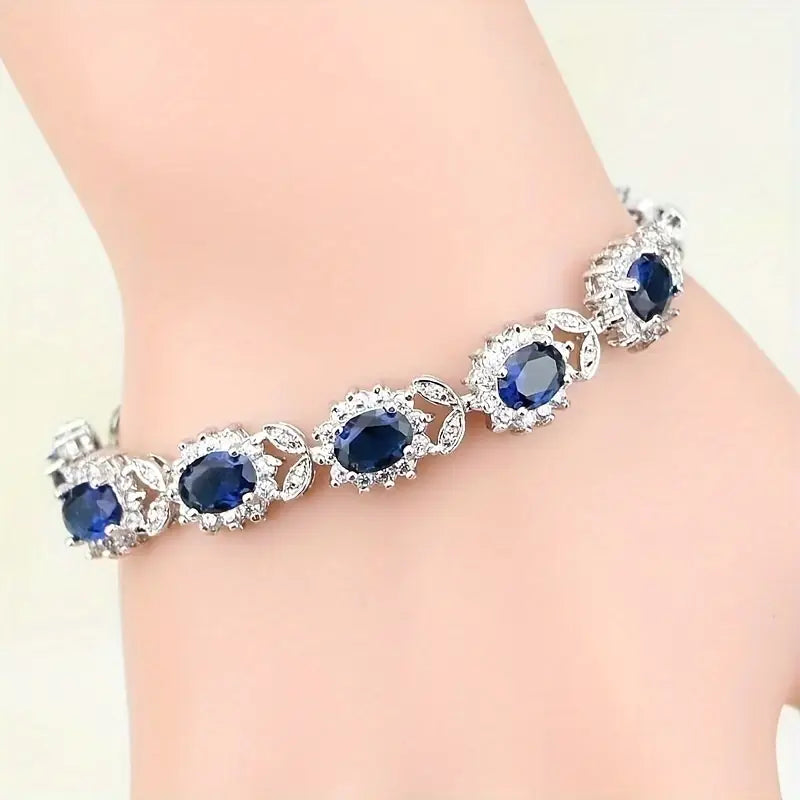 Pulsera de Zafiro Iridia | Oro Blanco