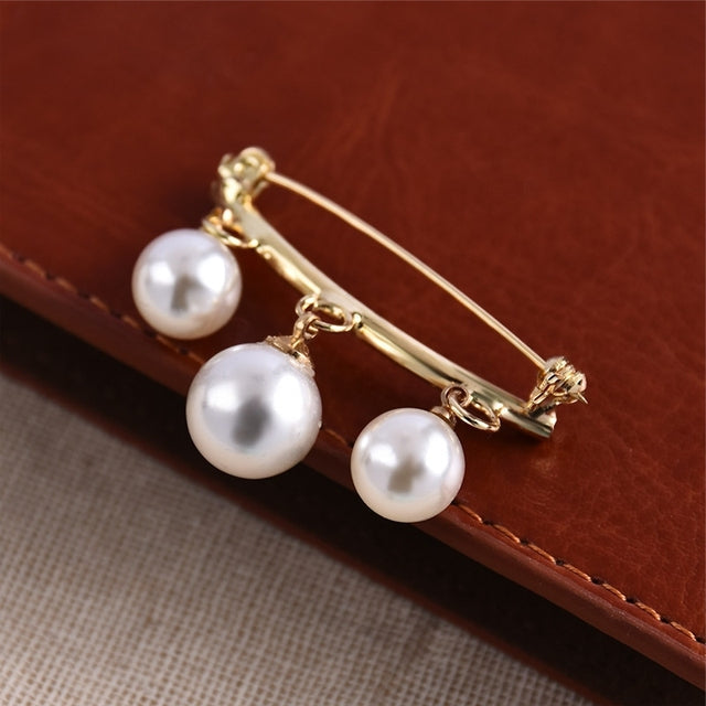 Broche Vintage de Perla en Oro y Plata