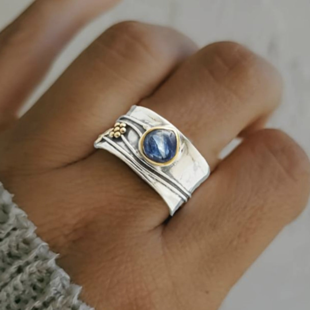 Anillo Bohemio de Piedra Preciosa para Meditación