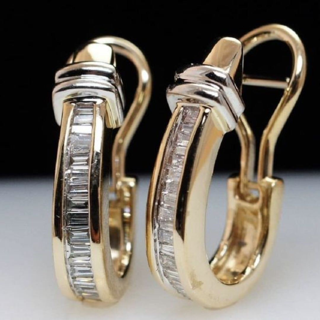 Vintage Bright Golden Earrings