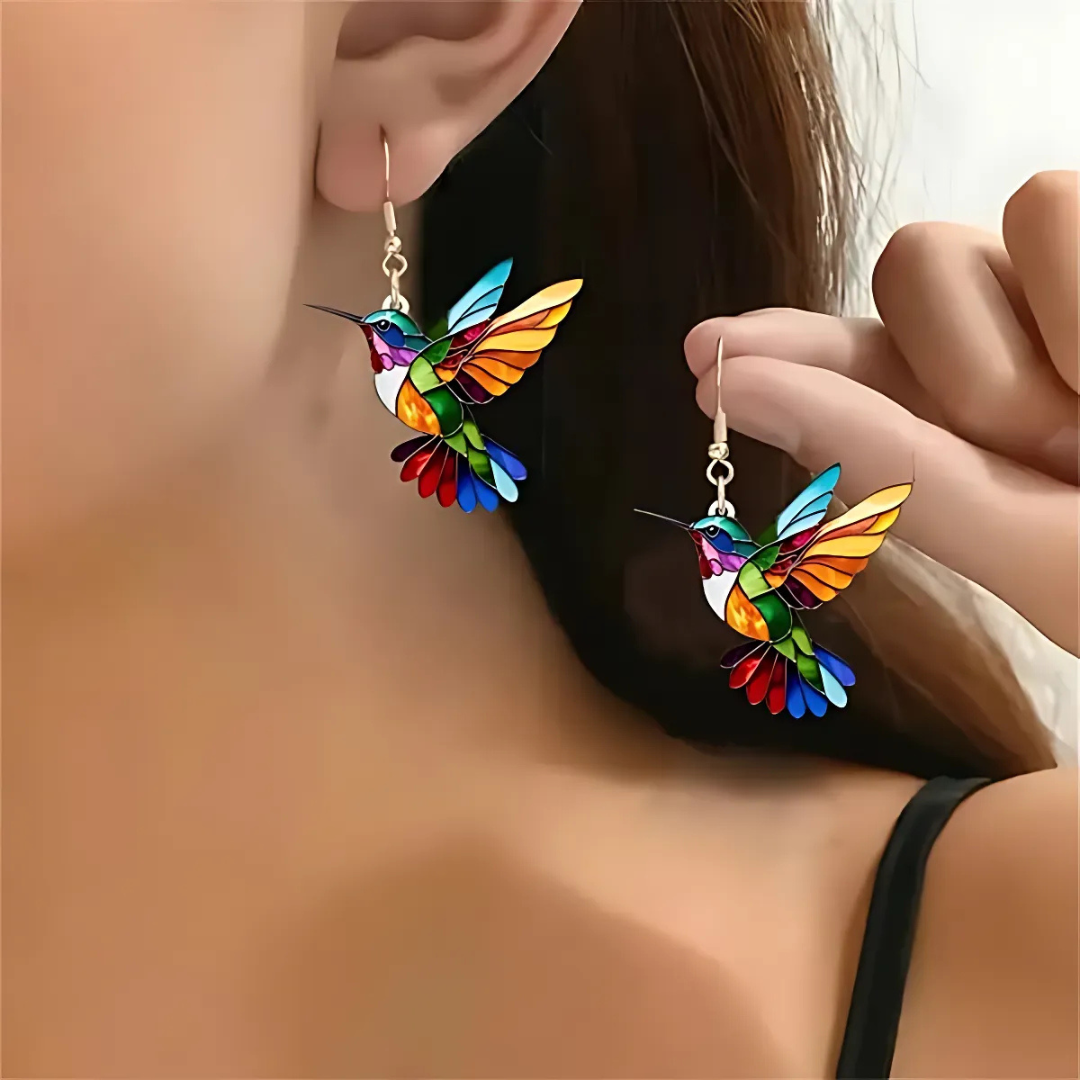Hermoso Collar de Colibrí con Aretes de Regalo