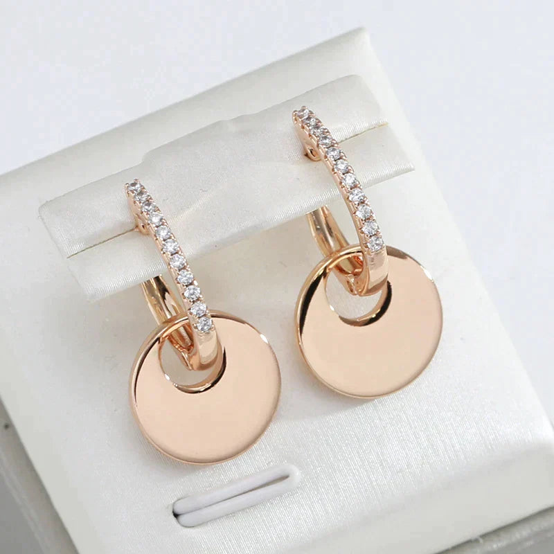 Pendientes Bañados en Oro Elegantes con Circonias
