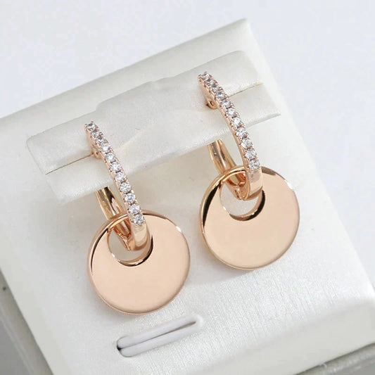Pendientes Bañados en Oro Elegantes con Circonias