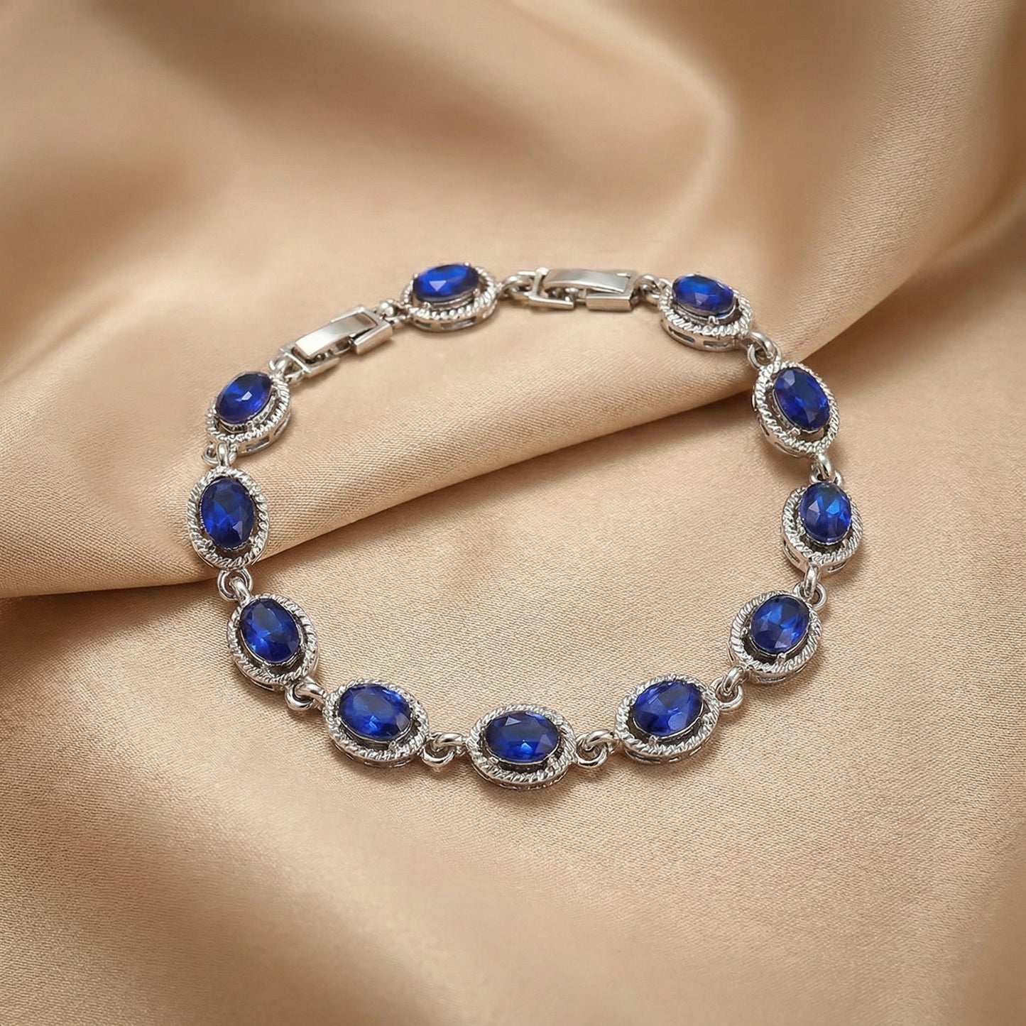Pulsera de Zafiro Azura | Oro Blanco