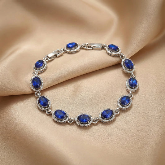 Pulsera de Zafiro Azura | Oro Blanco