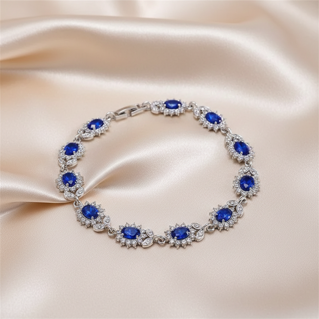 Pulsera de Zafiro Iridia | Oro Blanco