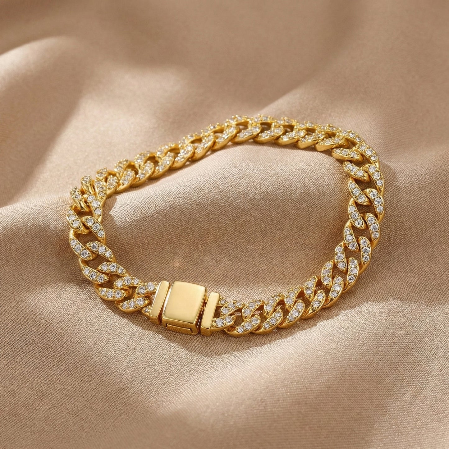 Pulsera Cubana Pavé | Accesorio Elegante