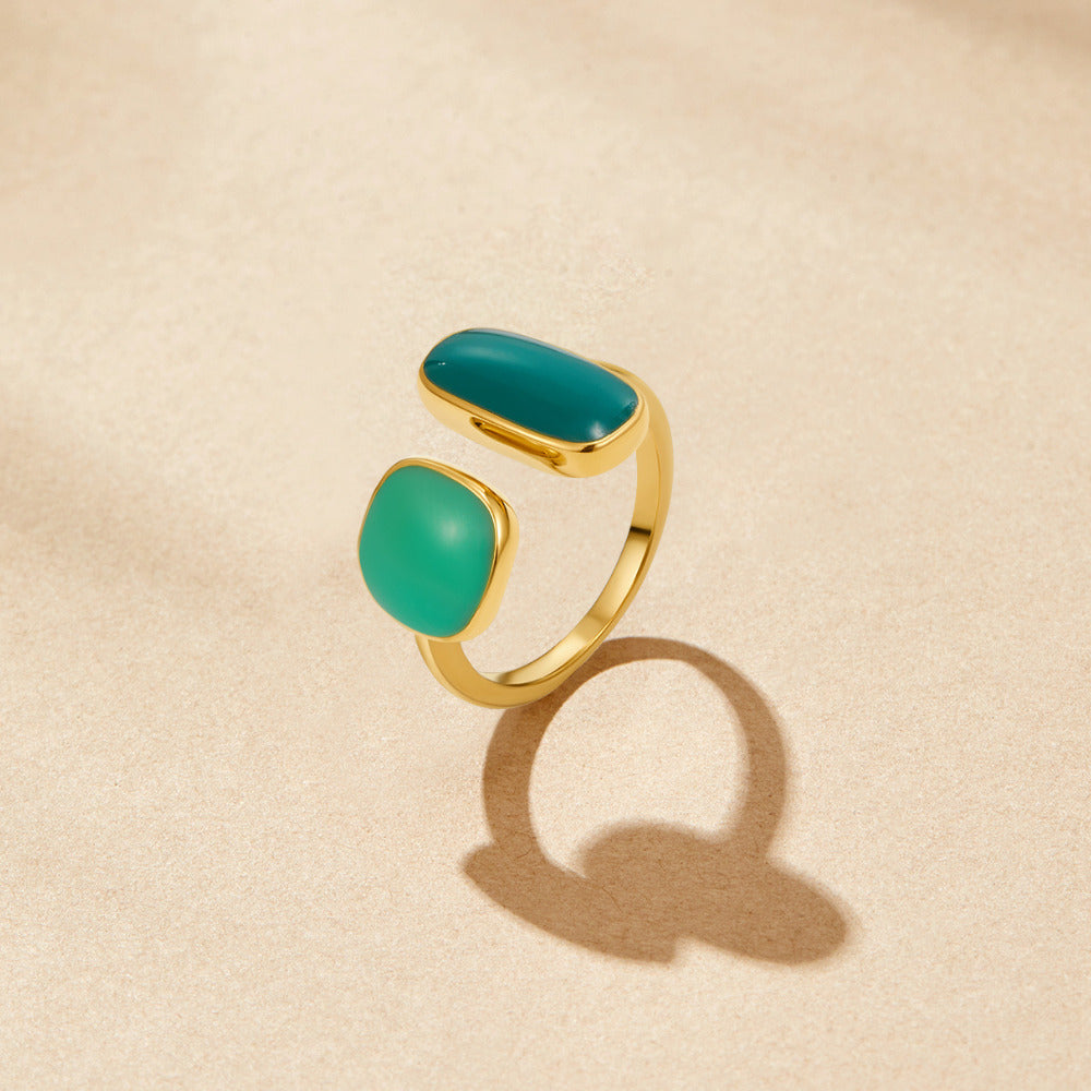 Anillo Verde Willow Envuelto