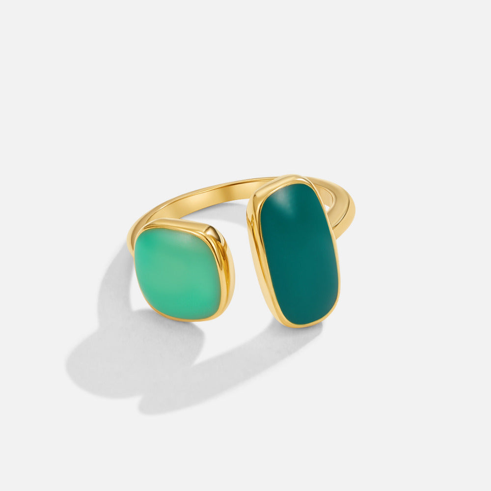 Anillo Verde Willow Envuelto