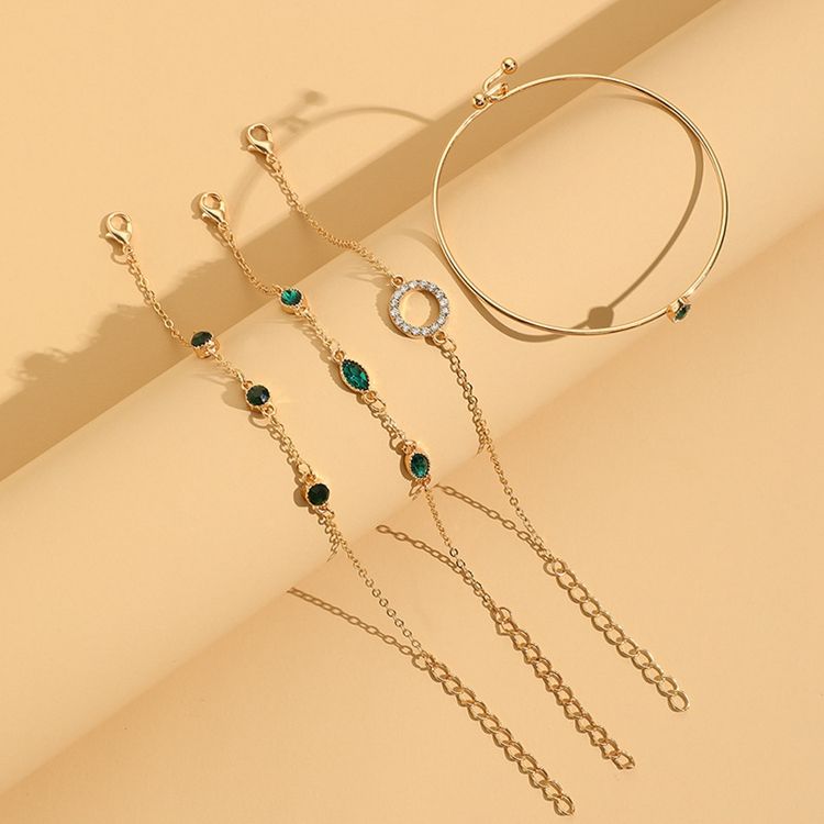 Conjunto de Pulseras Esmeralda | Oro