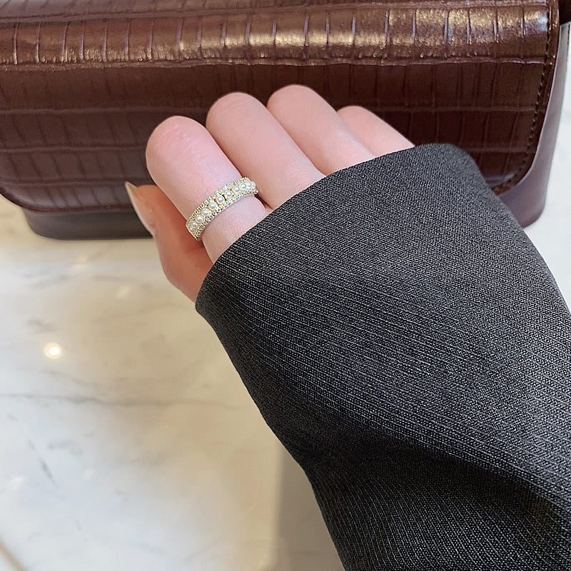 Anillo de Lujo en Oro con Perlas