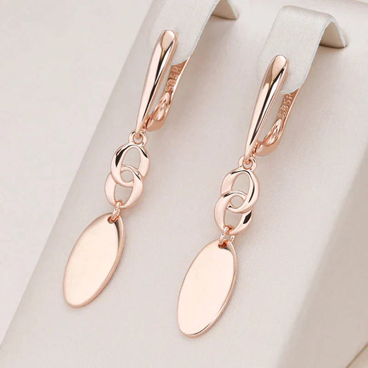 Pendientes Bañados en Oro Rosa Elegantes