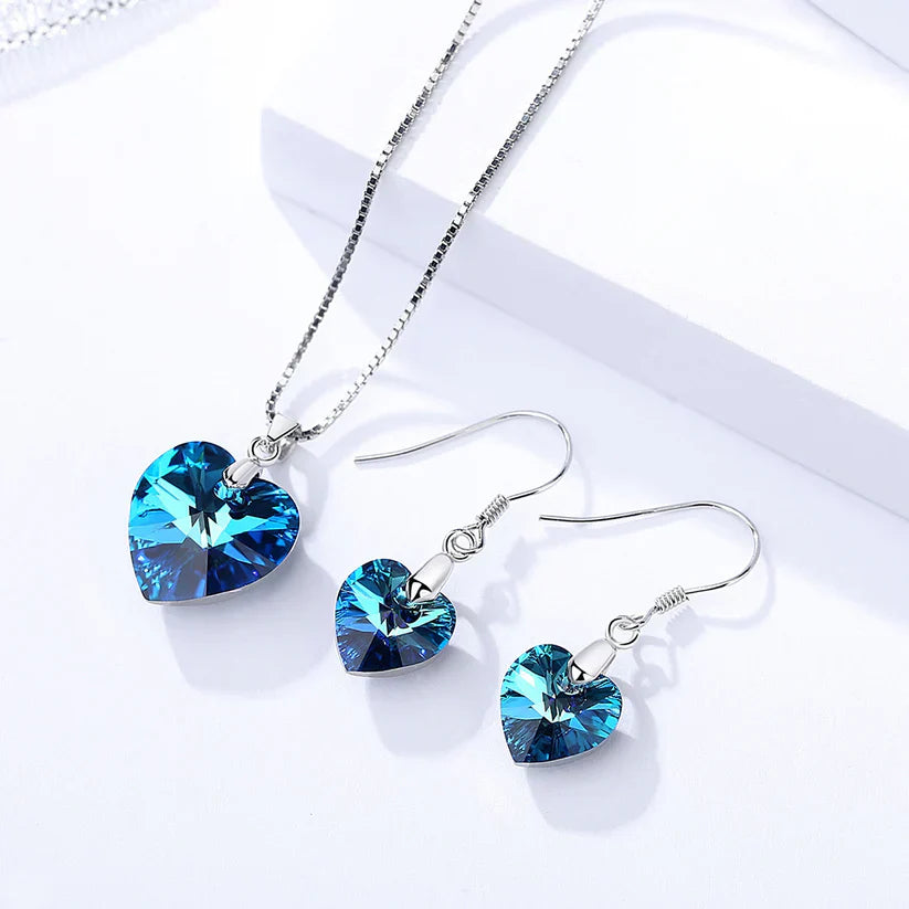 Set de Joyería de Zafiro Olivia | Oro Blanco