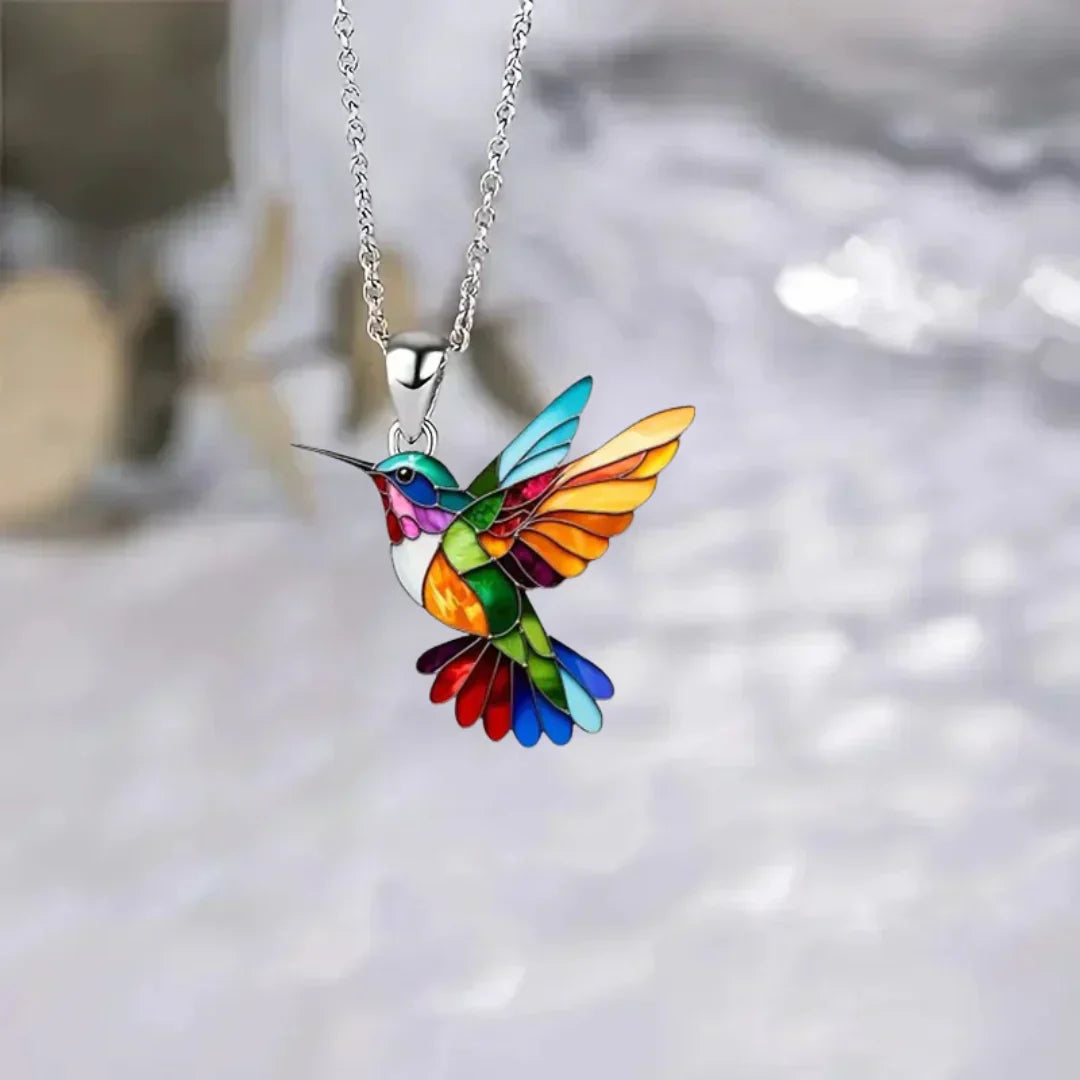 Hermoso Collar de Colibrí con Aretes de Regalo