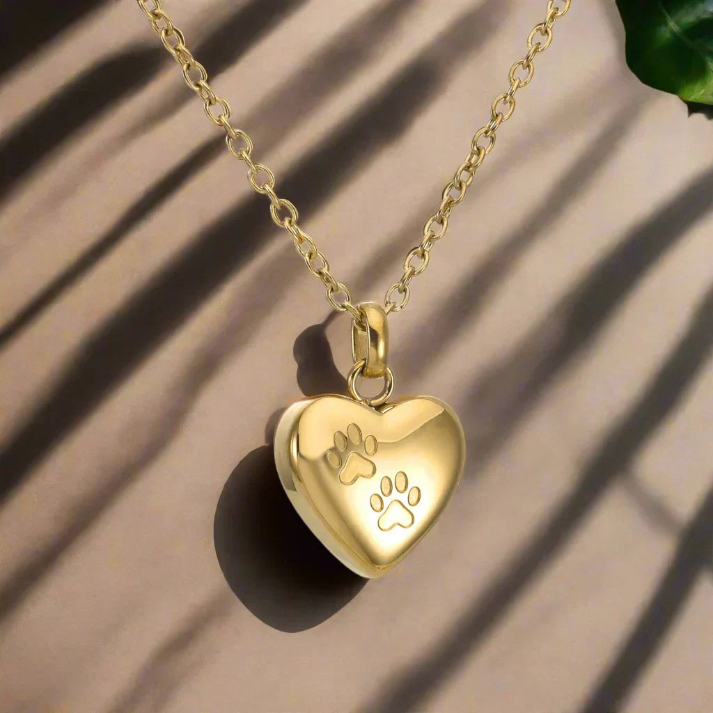 Collar conmemorativo para mascotas – Colgante en forma de corazón con huella