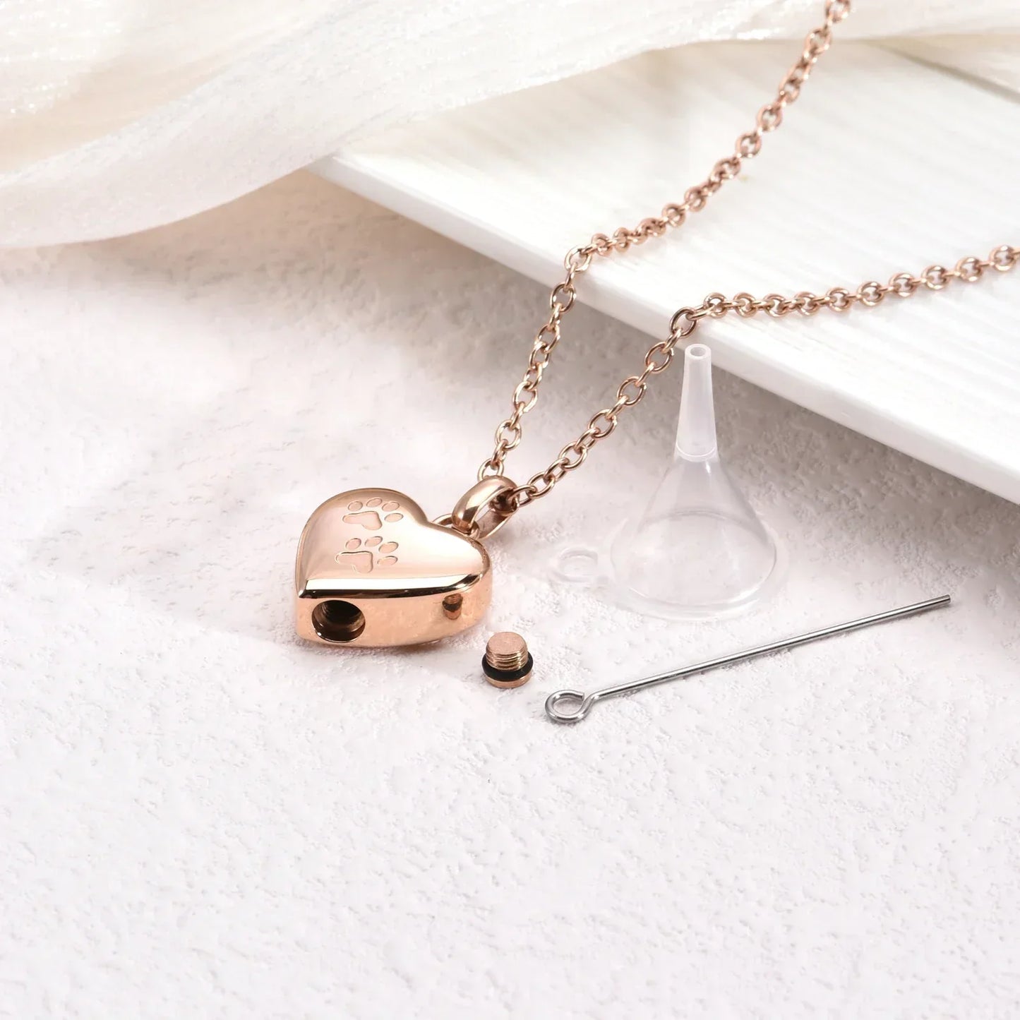Collar conmemorativo para mascotas – Colgante en forma de corazón con huella