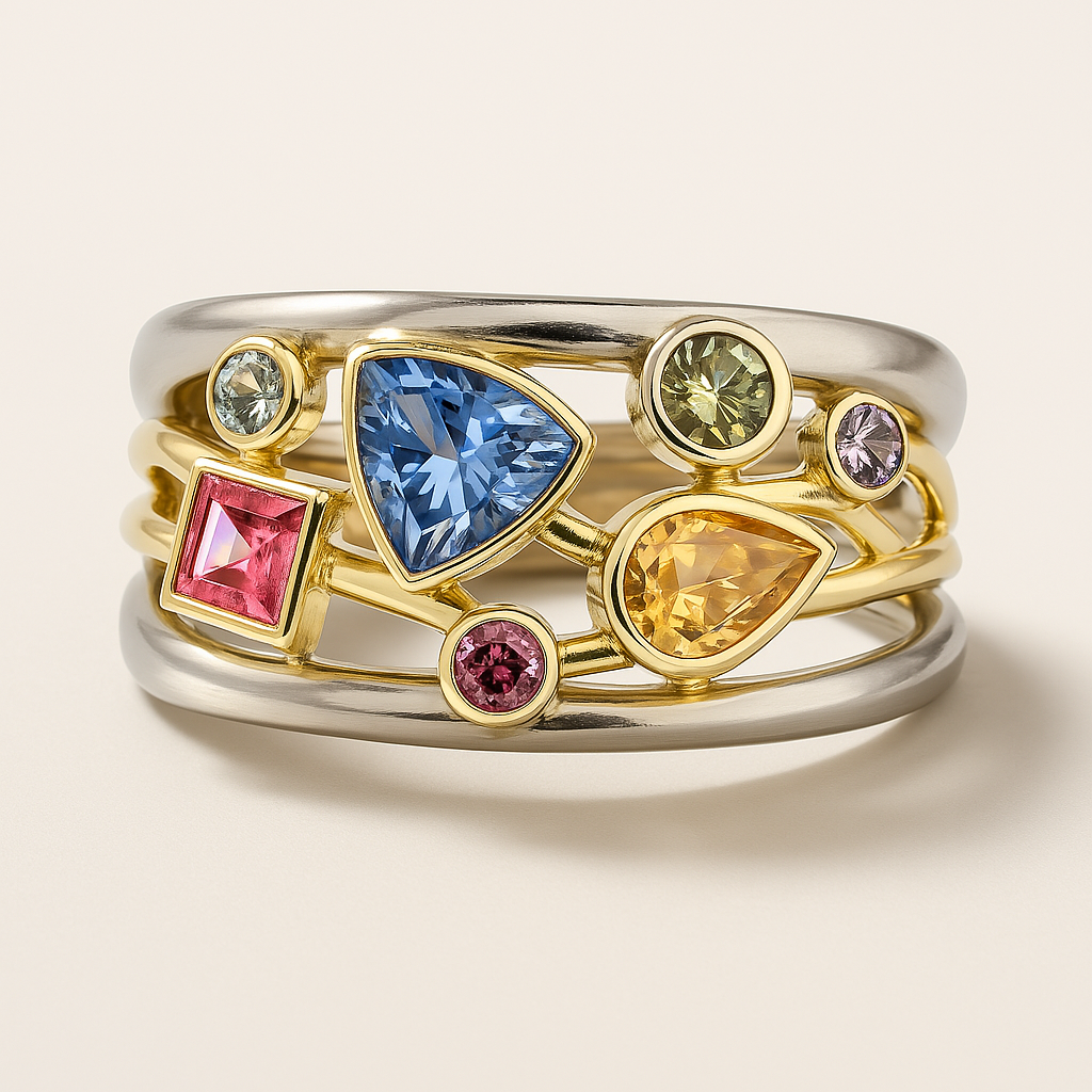 Anillo Vintage con Circonia Colorida