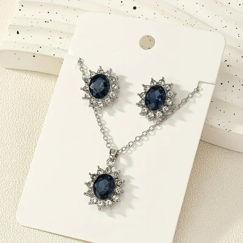 Set de Joyería de Zafiro Karina | Oro Blanco