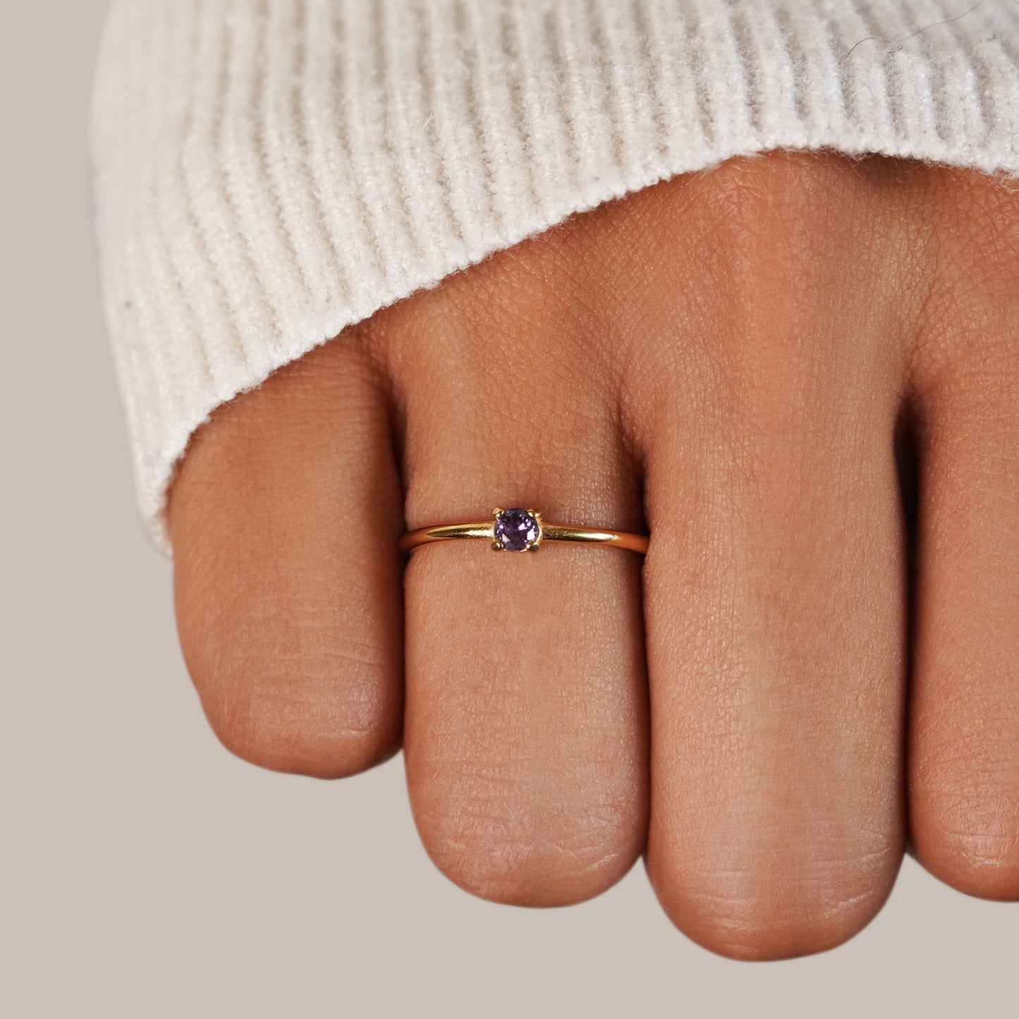 Anillos de Oro 18K con Piedra de Nacimiento
